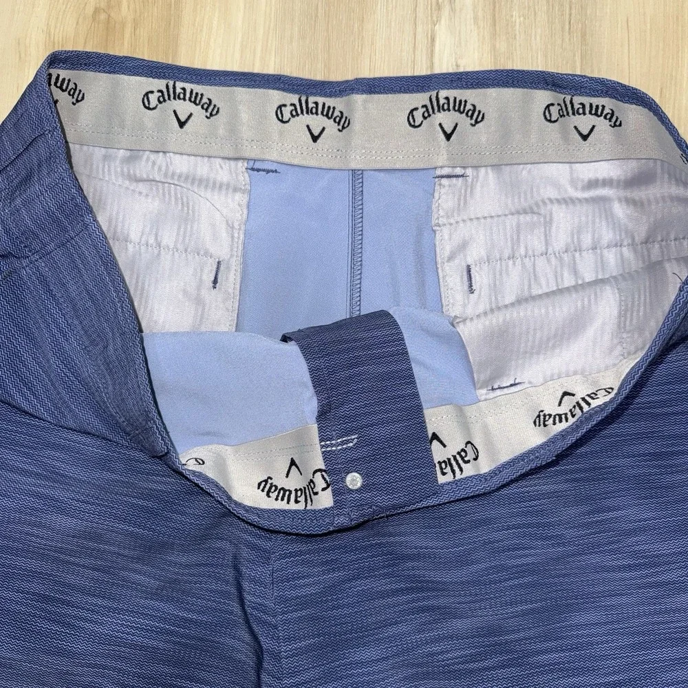 Callaway Golf Shorts Blue Performance Stretch Flat Phone Pocket Men Size 38 x 9